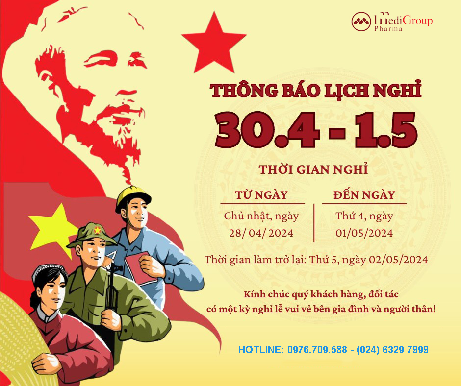 Thông báo lịch nghỉ lễ 30/4-1/5/2024