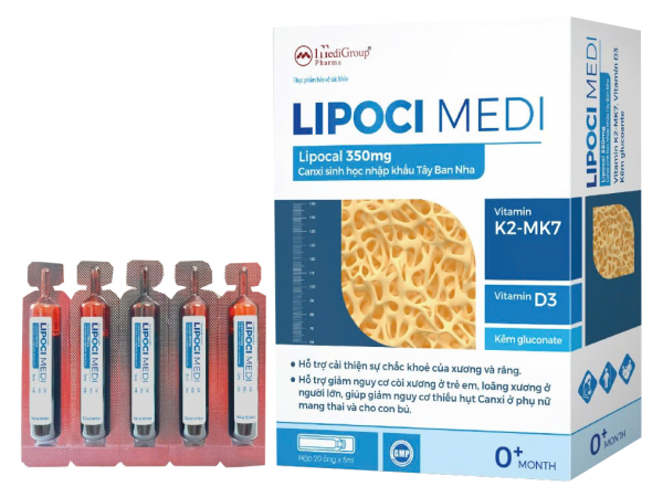 Canxi sinh học LIPOCI - Dùng được cho trẻ từ 0 tháng tuổi